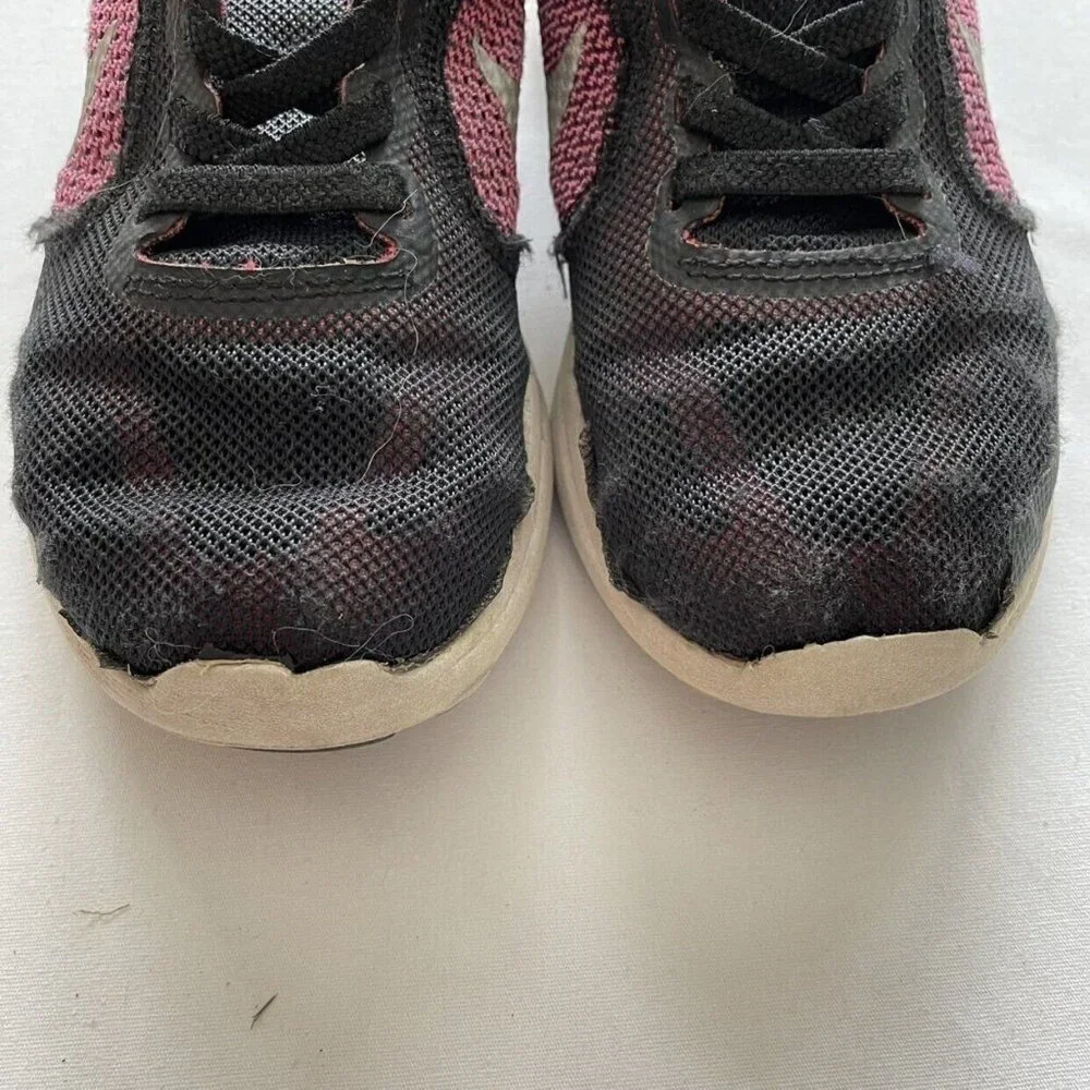 Nike Kids Black & Pink Worn Athletic Shoes With Velcro Straps 11.5C - Picture 3 of 10